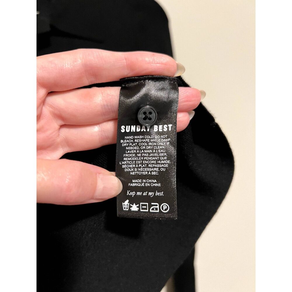 Aritzia Sunday Best Cece Sweater Button-up Polo Sweater Black Size Small - Picture 6 of 7